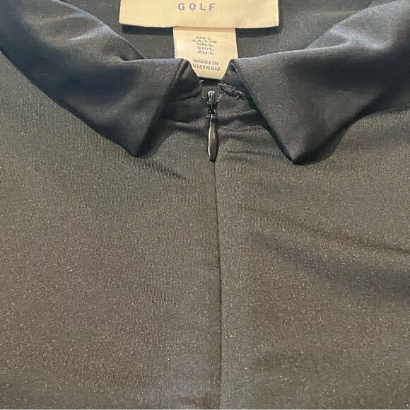 Tommy Bahama Golf 1/4 Zip Black Short Sleeve Polo Shirt Women's Size Large - Picture 8 of 15